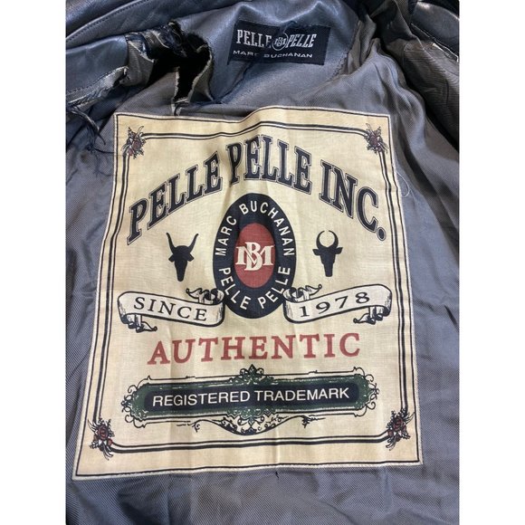 Vintage Pelle Pelle Leather Jacket 90s Y2K Marc Buchanan Coat - Picture 6 of 8